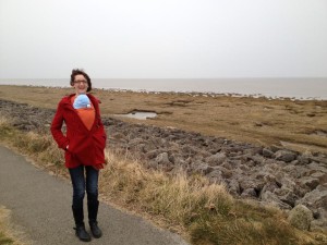 babywearing on the moors in cold weather