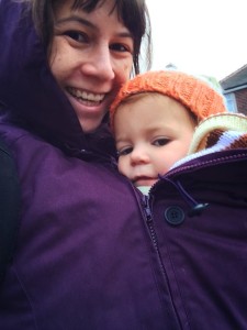A special coat designed for babywearing