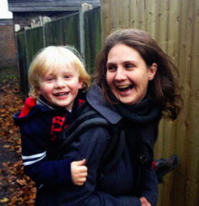 babywearing on an autumn day